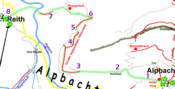 1Alpbach, Tirol, Austria Walk Map 
