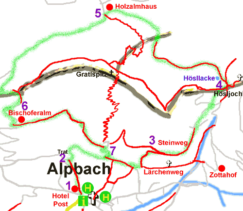 Alpbach, Tirol, Austria Walk Map 10