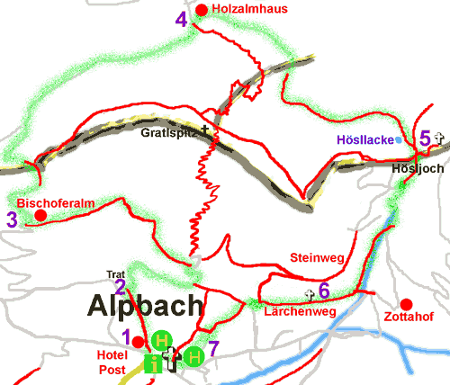 Alpbach, Tirol, Austria Walk Map 3