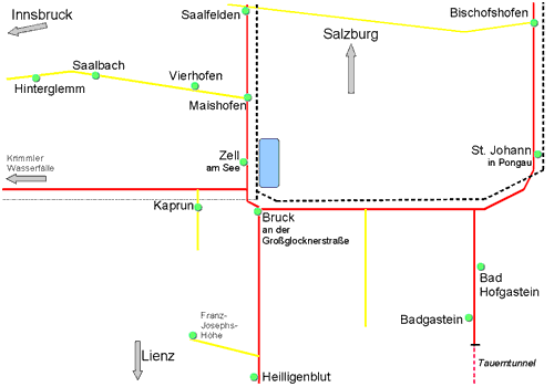 Bruck an der Großglocknerstraße, Austria Location Map