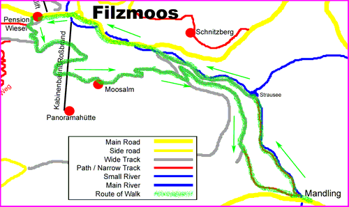 Filzmoos, Austria Walk Map