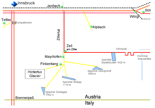 Mayrhofen, Austria Location Map