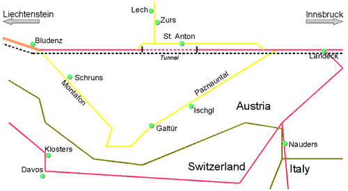 St. Anton am Arlberg, Austria Location Map